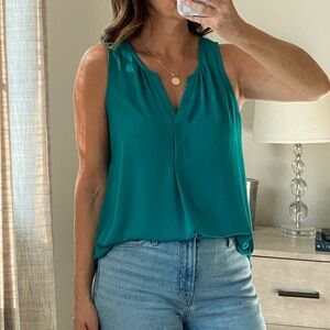Sleeveless Teal V-Neck Blouse - Women's Top